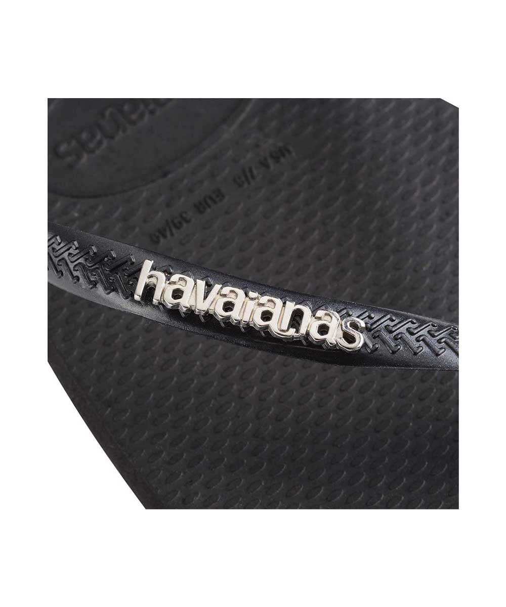 Havaianas Women's Slim Square Metalic Logo Thongs